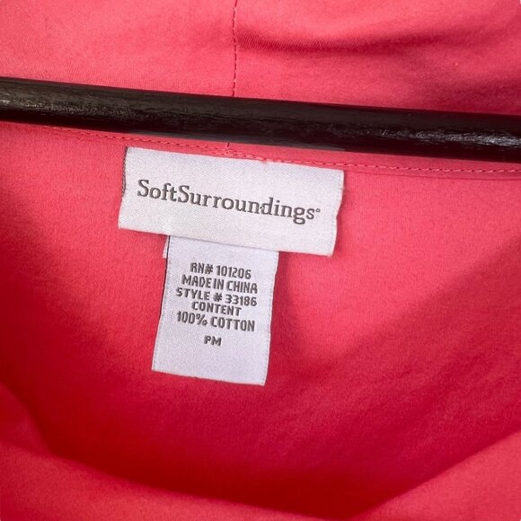 Soft Surroundings Coral Long Sleeve Cowl Neck Top Medium Petite - Picture 4 of 8